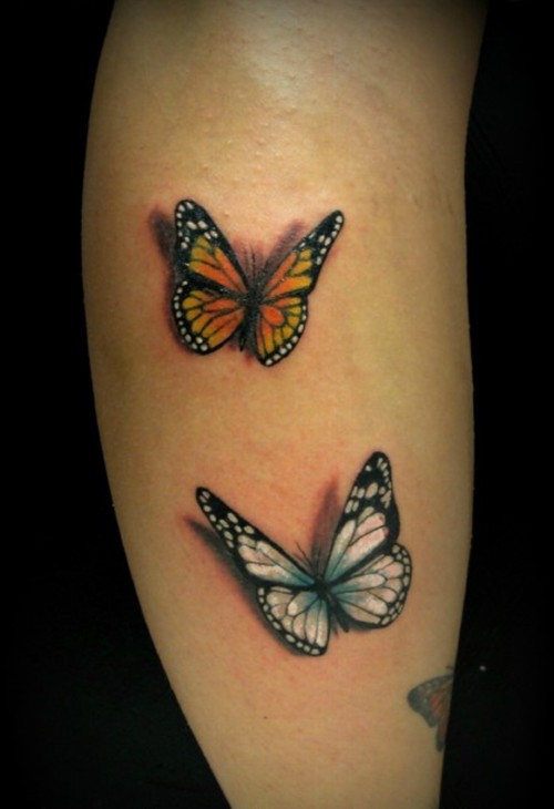 漂亮逼真的蝴蝶纹身图案作品欣赏