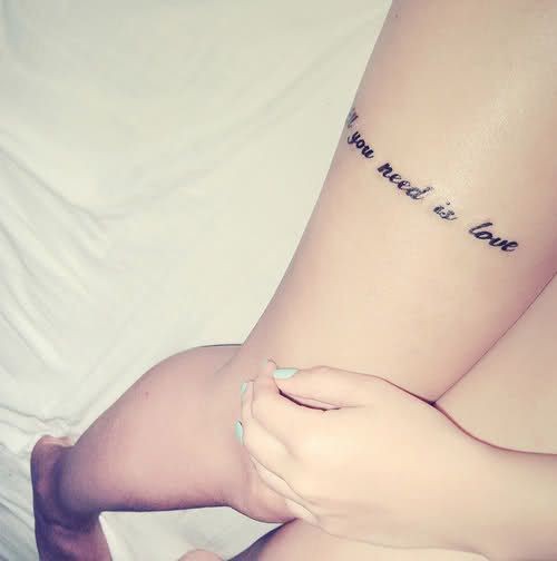 女生大腿有意义的英文纹身图案