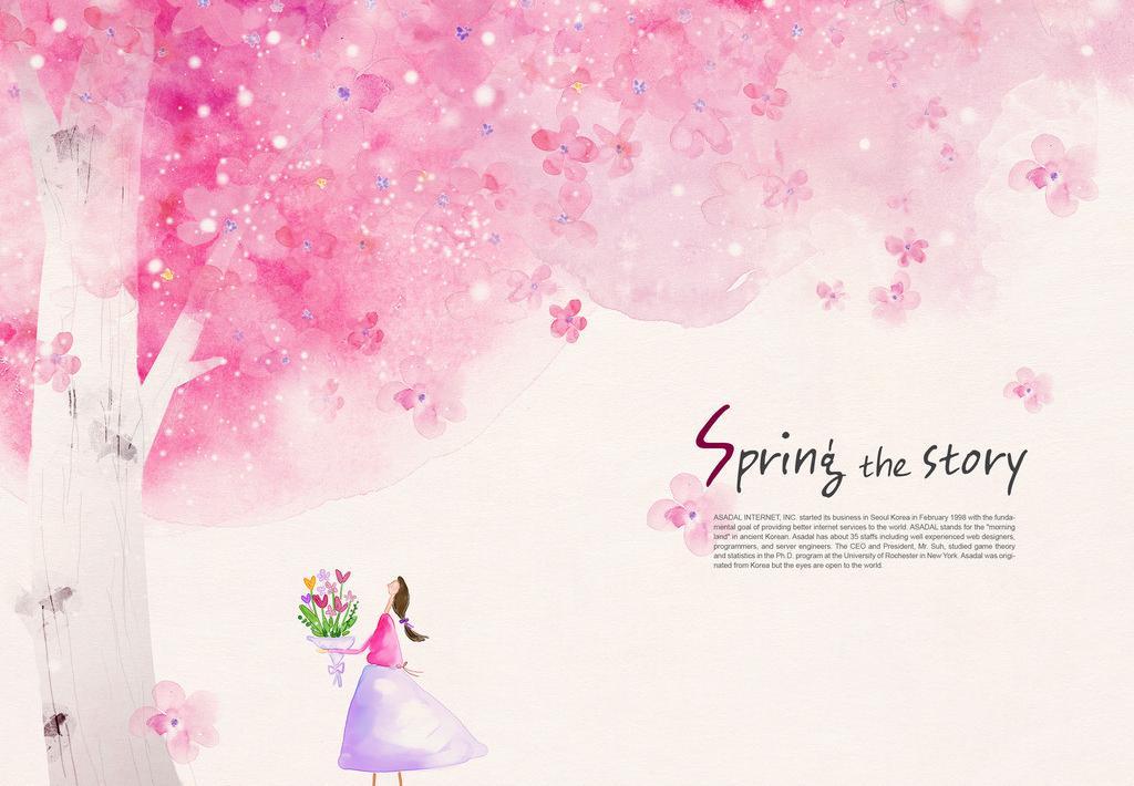 花朵的温馨粉色背景图片