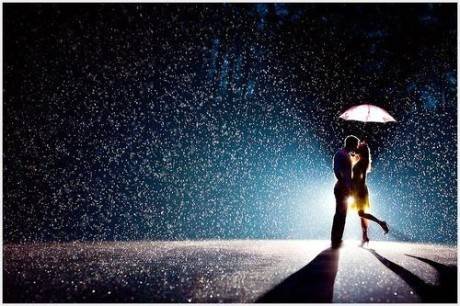 唯美浪漫雨中的情侣图片