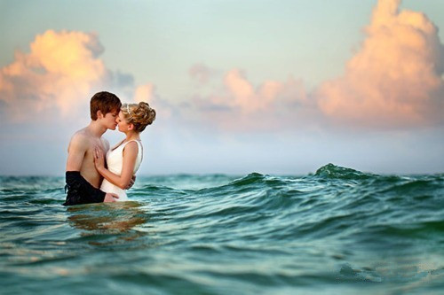 情侣海边意境图片唯美摄影