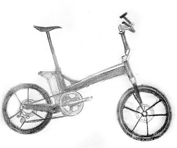 静物素描图片：自行车的绘画步骤(5)