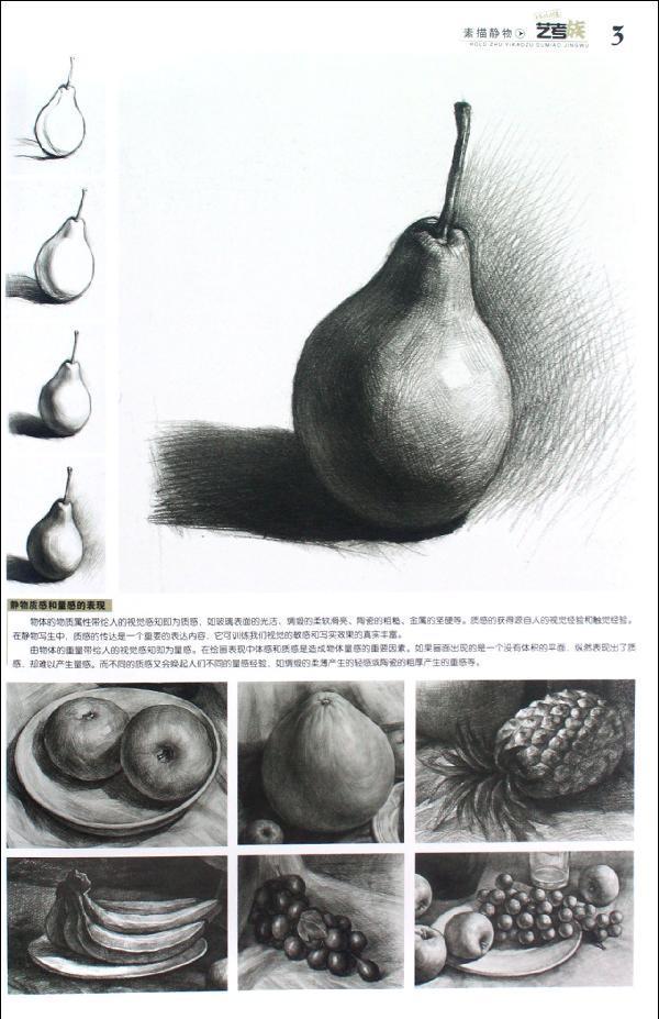 静物素描图片作品:水果素描图片(4)