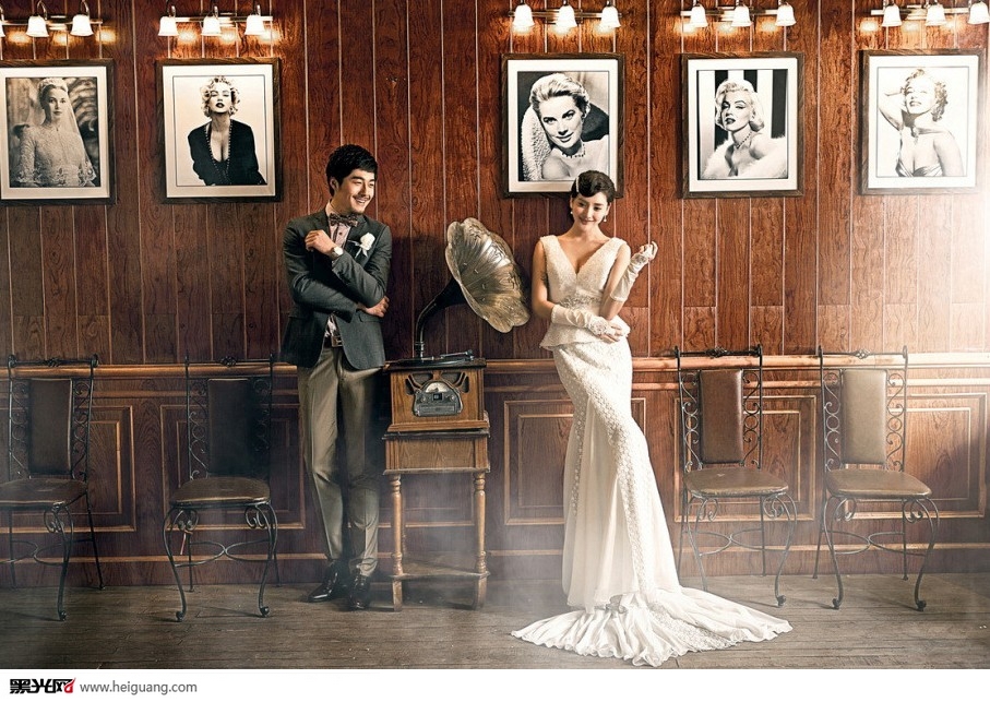 唯美欧式复古风艺术婚纱摄影图片