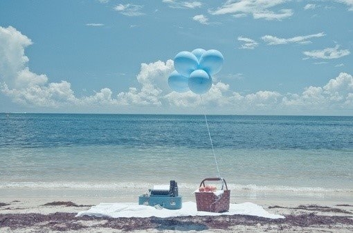 蓝色瓶子唯美意境图片 唯美意境蓝色系阳光海岸伤感意境图片(2)