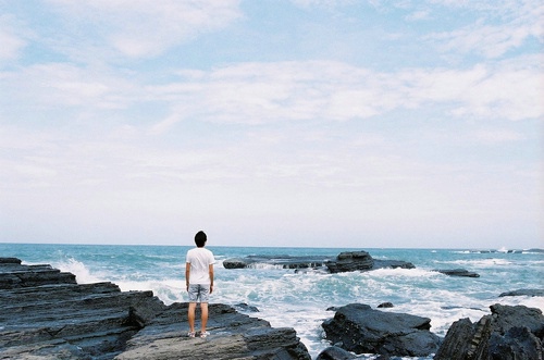 海边唯美意境图片 唯美风景海边蓝色系lomo意境图片