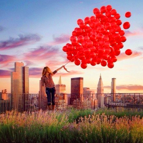 爱心气球唯美图片