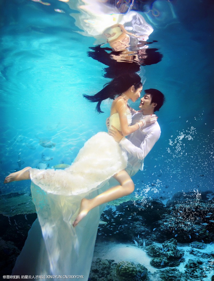 水下婚纱照明星摄影图片