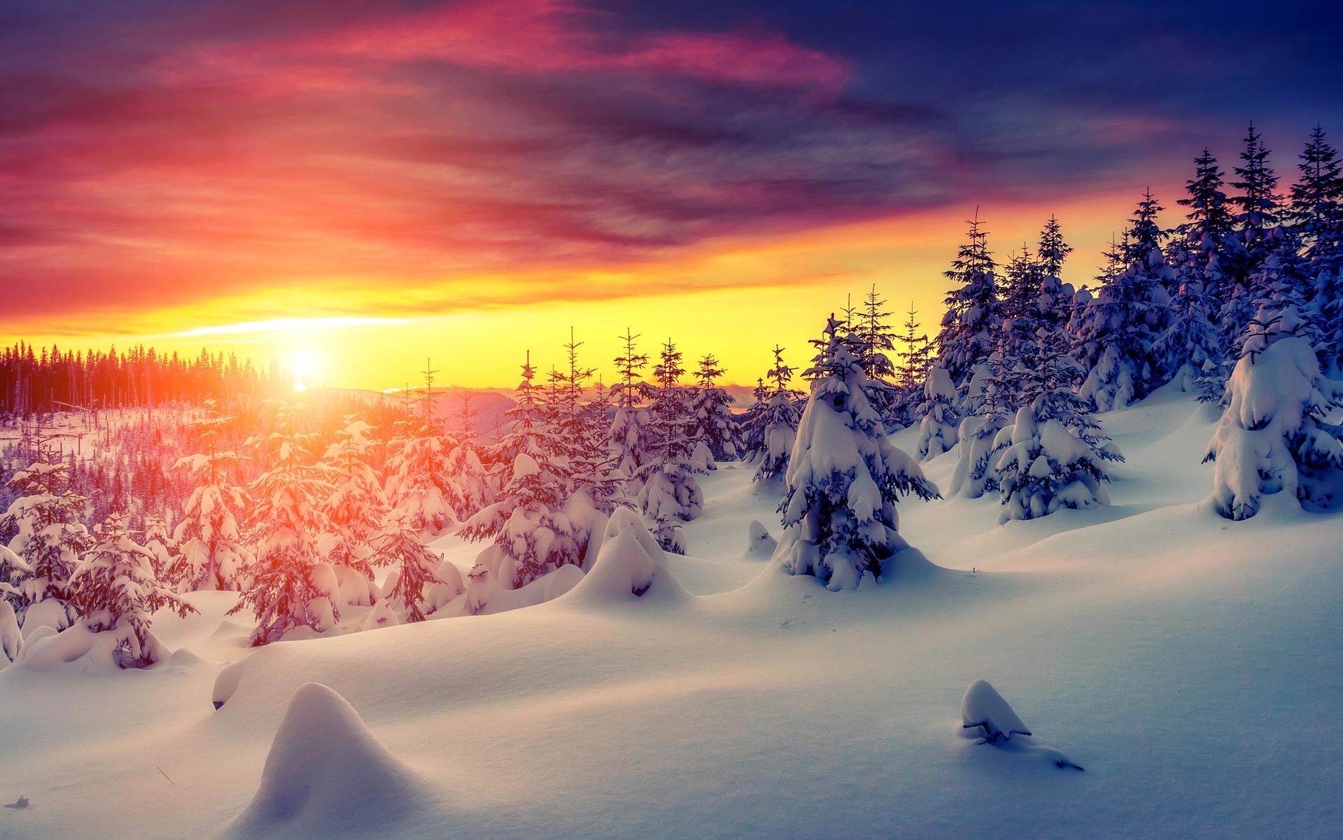 冬天唯美雪景自然风景高清壁纸