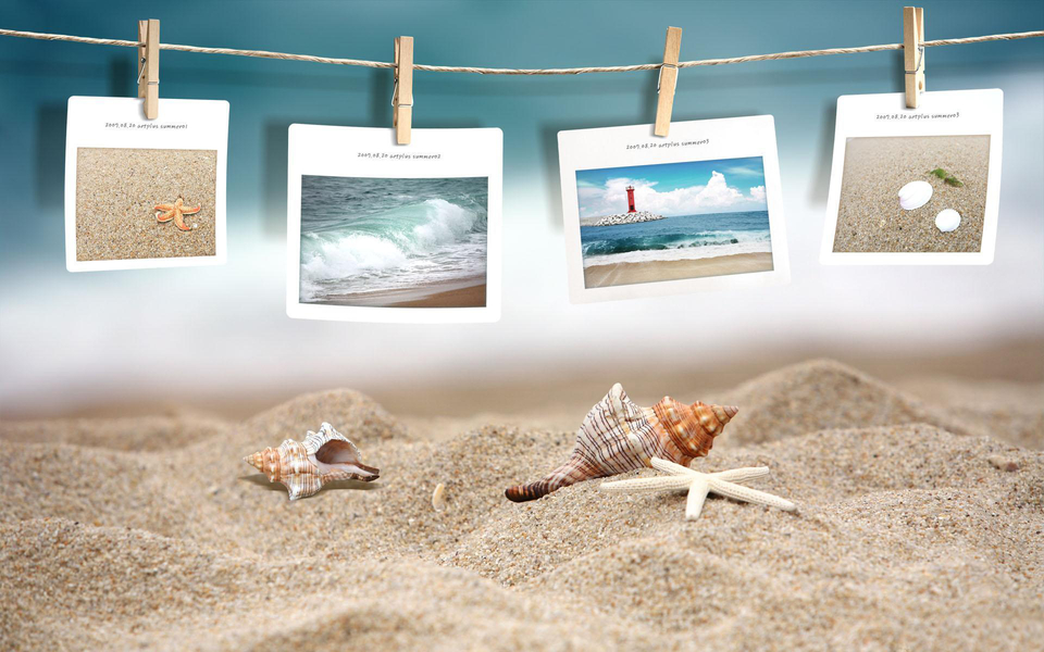 沙滩海星风景唯美高清壁纸图片下载