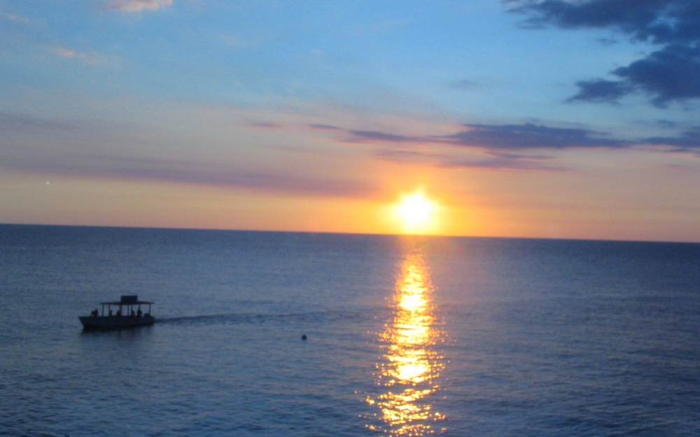唯美的夕阳西下海洋风景桌面壁纸下载