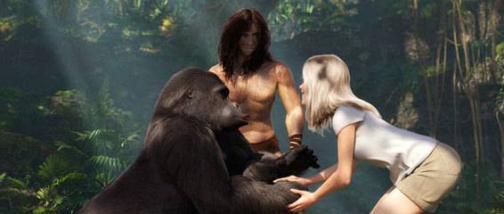 猩猩和美女的3d动漫图片