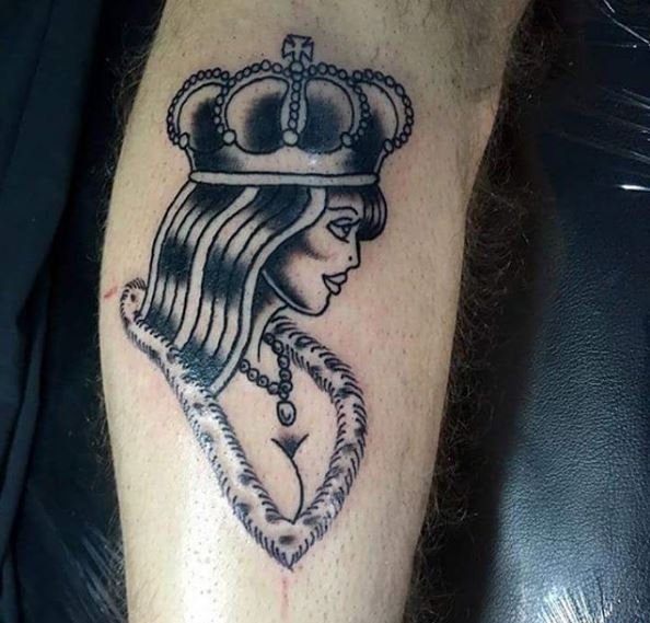 一组女王系列人物肖像纹身和简单小纹身图案