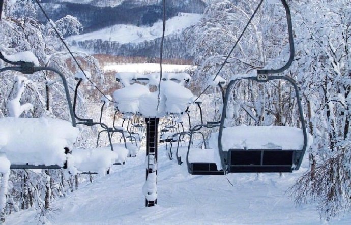 北海道雪景背景图片
