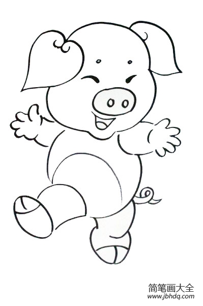 十二生肖小猪的简笔画