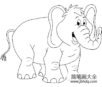 可爱大象简笔画
