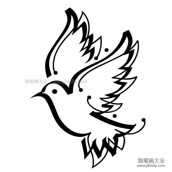 和平鸽图案简笔画(2)