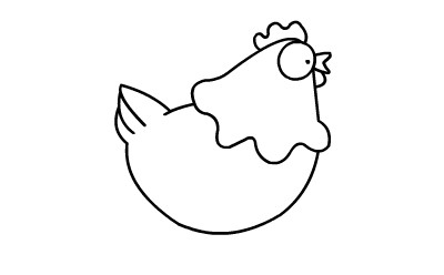 简笔画动画教程之母鸡的画法(4)