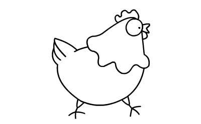 简笔画动画教程之母鸡的画法(5)