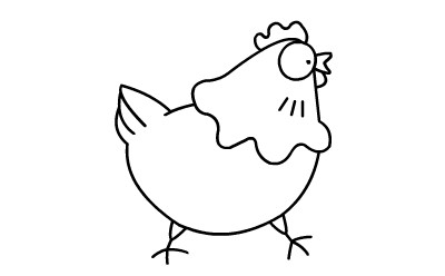 简笔画动画教程之母鸡的画法(6)