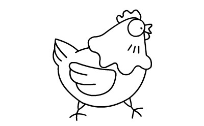 简笔画动画教程之母鸡的画法(7)
