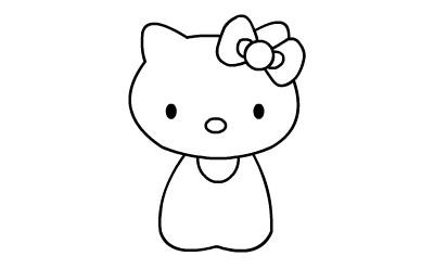 简单漂亮简笔画Kitty猫(5)