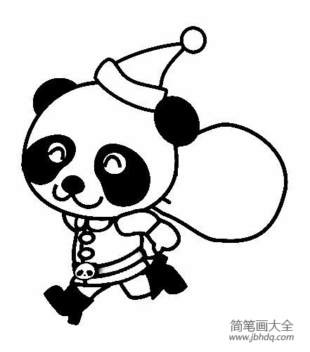 四张卡通熊猫简笔画(3)