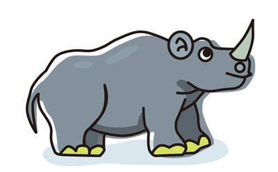 犀牛的绘画动画展示(7)