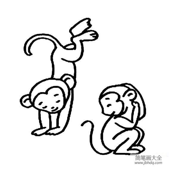猴年小猴子简笔画素材(2)