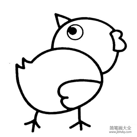 幼儿简笔画图片 小鸡的画法(3)