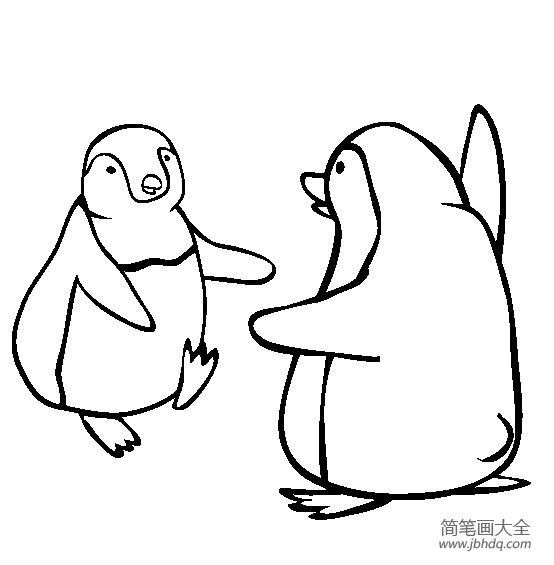 动物简笔画大全 快乐的企鹅简笔画图片