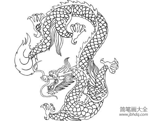龙的简笔画 经典中国龙简笔画图片(3)