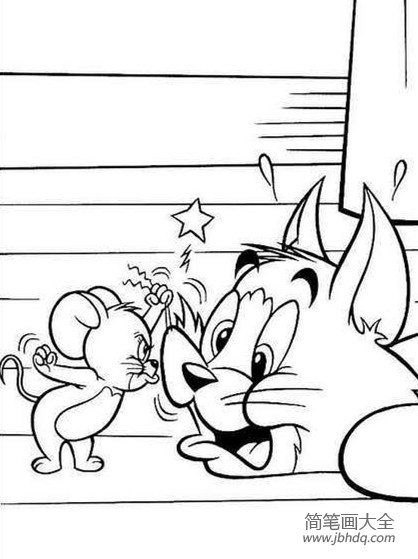 动画片猫和老鼠简笔画(3)