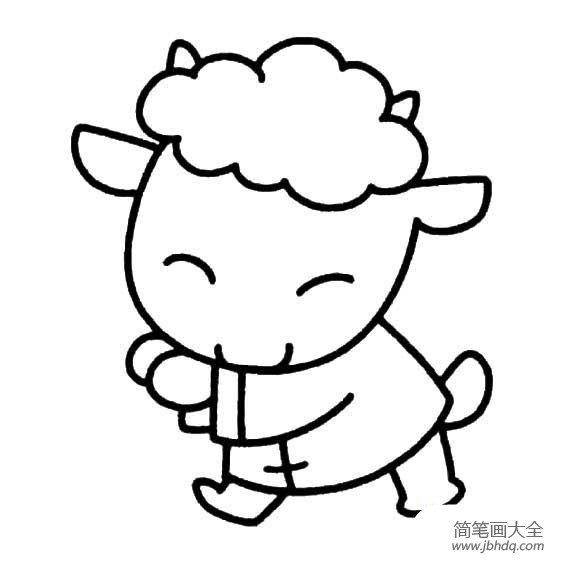 动物简笔画 可爱小羊简笔画图片(2)