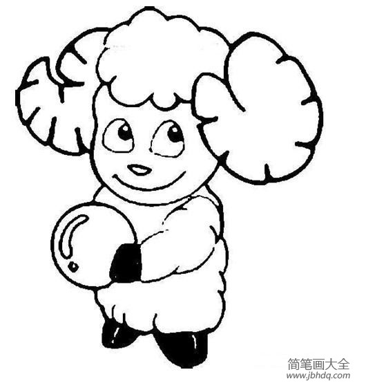 动物简笔画 可爱小羊简笔画图片(3)