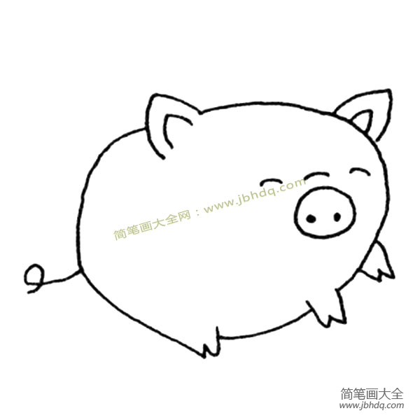 一组可爱的小猪简笔画图片(2)