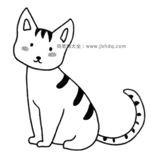 简单的小猫简笔画教程(5)