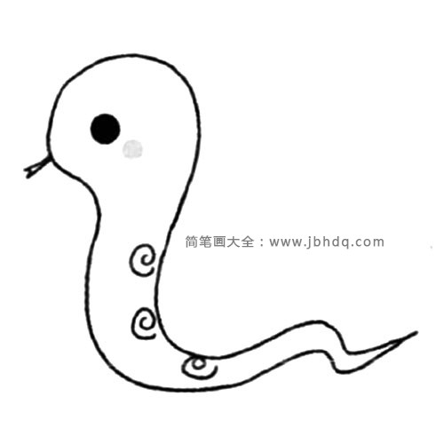 端午节简笔画素材 蛇(3)