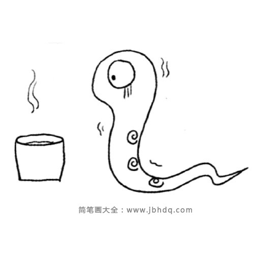 端午节简笔画素材 蛇(4)