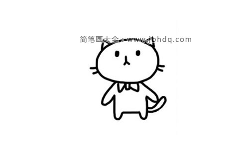 可爱的小猫简笔画画法(3)