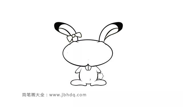 卡通兔子简笔画的画法(2)