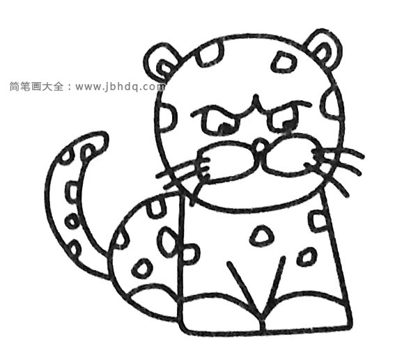 Q版小豹子简笔画图片(2)