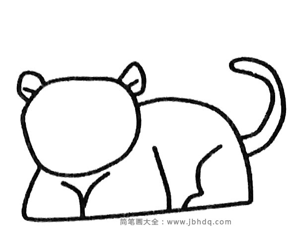 可爱的小豹子简笔画教程(3)