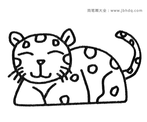 可爱的小豹子简笔画教程(4)