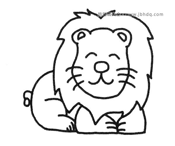 一组可爱的小狮子简笔画图片(2)