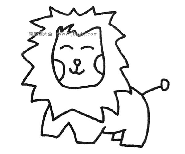 一组可爱的小狮子简笔画图片(3)