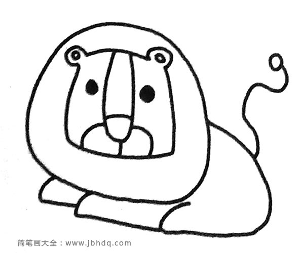 一组可爱的小狮子简笔画图片(4)