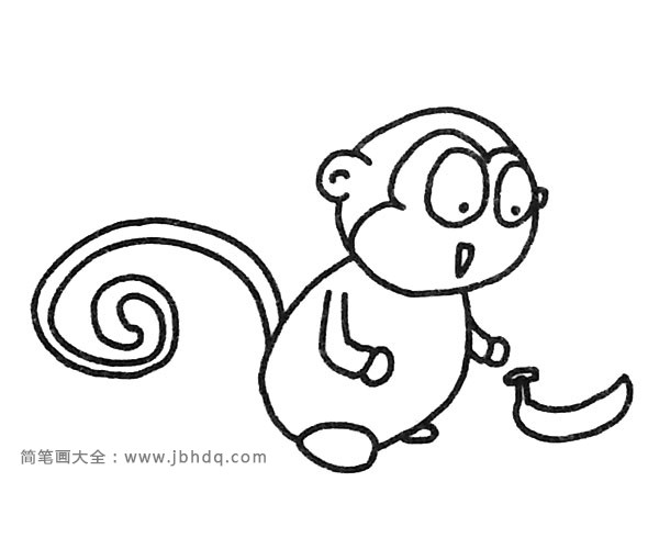 一组可爱的猴子简笔画图片