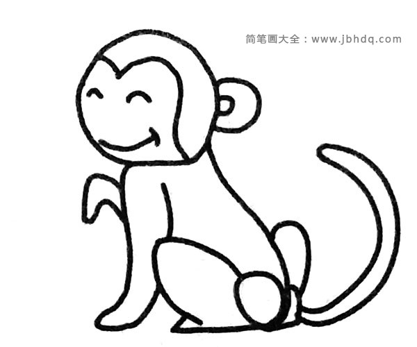 一组可爱的猴子简笔画图片(2)