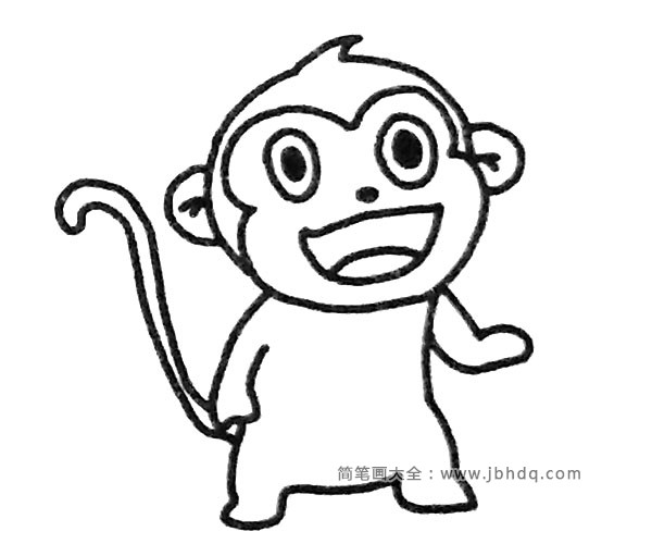 一组可爱的猴子简笔画图片(3)